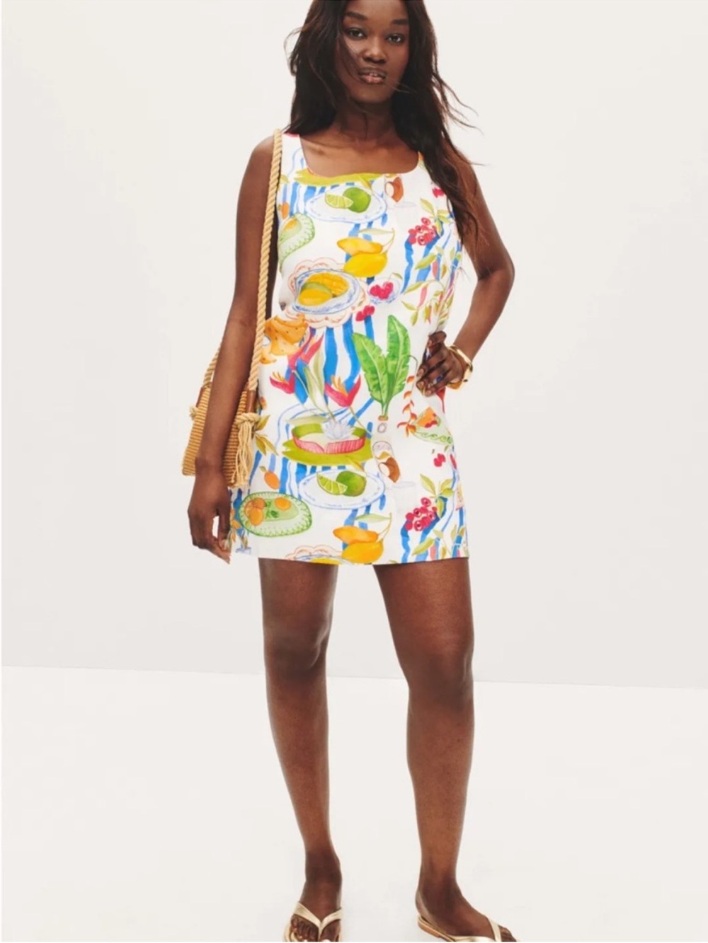 NWT Farm Rio Fresh Table Linen Mini Dress - Picture 5 of 10